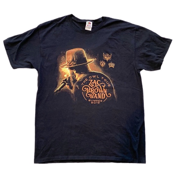 Zac Brown Band The Owl Tour Summer 2019 Concert Black Short Sleeve Womens Large - Picture 2 of 6
